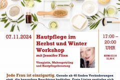 DRK - Hautpflege im  Herbst und Winter Workshop  mit Jennifer Flinn   (Visagistin, Makeupstyling  und Hautpflegeberatung)