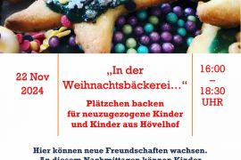 DRK -  „In der Weihnachtsbäckerei…“  Plätzchen backen für neuzugezogene Kinder und Kinder aus Hövelhof