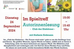 Im Spieltreff Autorinnenlesung - Club der Einhörner -  mit Stefanie Erdmann