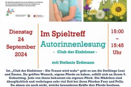 Im Spieltreff Autorinnenlesung - Club der Einhörner -  mit Stefanie Erdmann